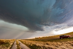 April 21 2020 Tornado warned severe thunderstorm supercell south of Canadian Texas - Tornado Tour StormWind