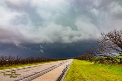 March 17 2020 severe thunderstorm supercell near Haskell Texas Tornado Tour StormWind