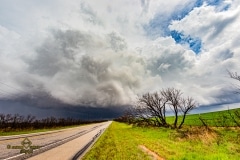 March 17 2020 severe thunderstorm supercell near Haskell Texas Tornado Tour StormWind