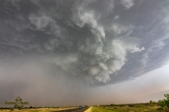 May 7 2020 severe thunderstorm supercell near Quanah Texas - Tornado Tour StormWind